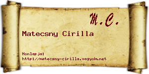 Matecsny Cirilla névjegykártya